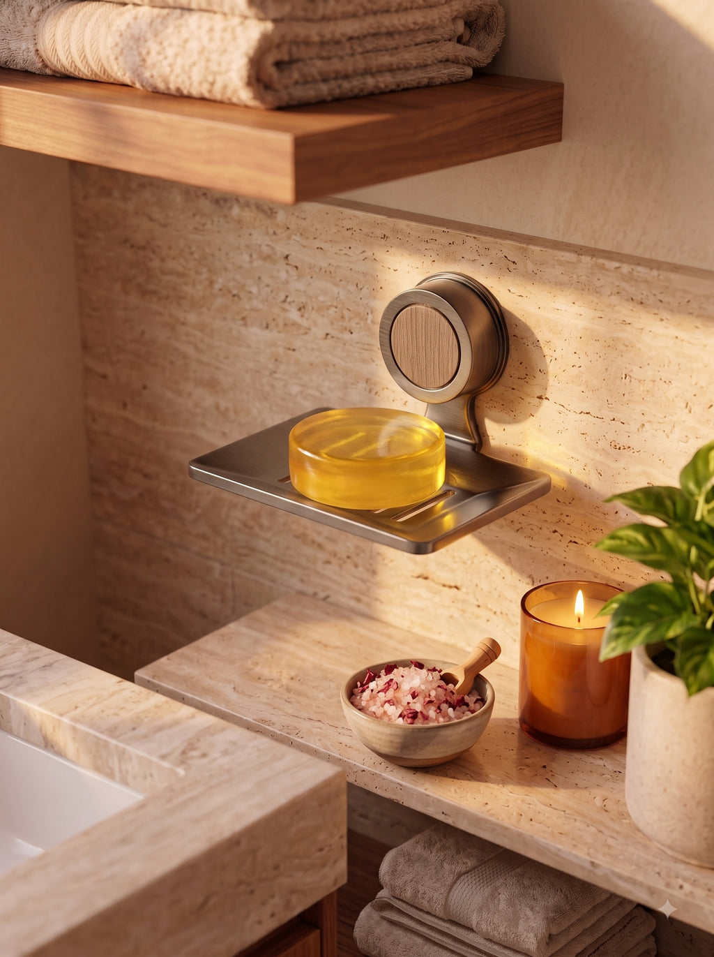 Modern Wood & Metal Wall-Mounted Soap Dish 🧼✨